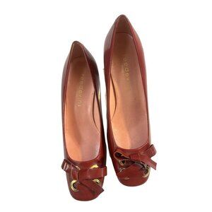Reed Evins Made In Italy Burgundy Leather Pumps  Shoes Heels 8.5
